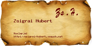 Zsigrai Hubert névjegykártya